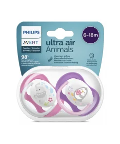Philips Avent Sucettes Ultra Air animals fille 6–18 mois