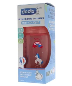 Dodie Biberon Anti-Colique Tétine Ronde 3 Vitesses 0-6 mois 270ML