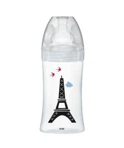 Dodie Biberon Verre Anti-Colique – Tétine Plate – 270 ml (Débit 2, 0-6 mois)
