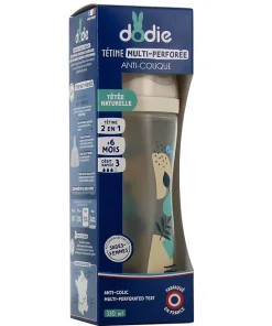 Dodie Biberon “Anti-Colique” – Tétine Multi-Perforée 330 ml (+ 6 mois)