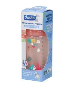 Dodie Biberon Anti‑Colique — Tétine Ronde 3 Vitesses, + 6 mois – Débit 3.