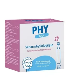PHY Bébé Sérum Physiologique 20 × 5 mL (marque Gilbert)