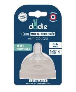 Dodie « Tétine Multi‑Perforée Anti‑Colique Débit 1 (0‑6 mois)
