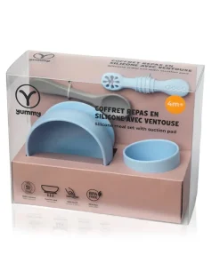 YUMMY Coffret Repas en Silicone 4 m+ avec ventouse