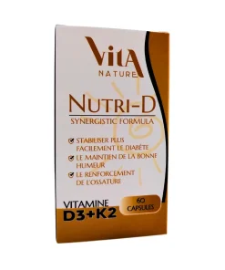 Vita Nature Nutri D VTM D3 + K2 – 60 gélules